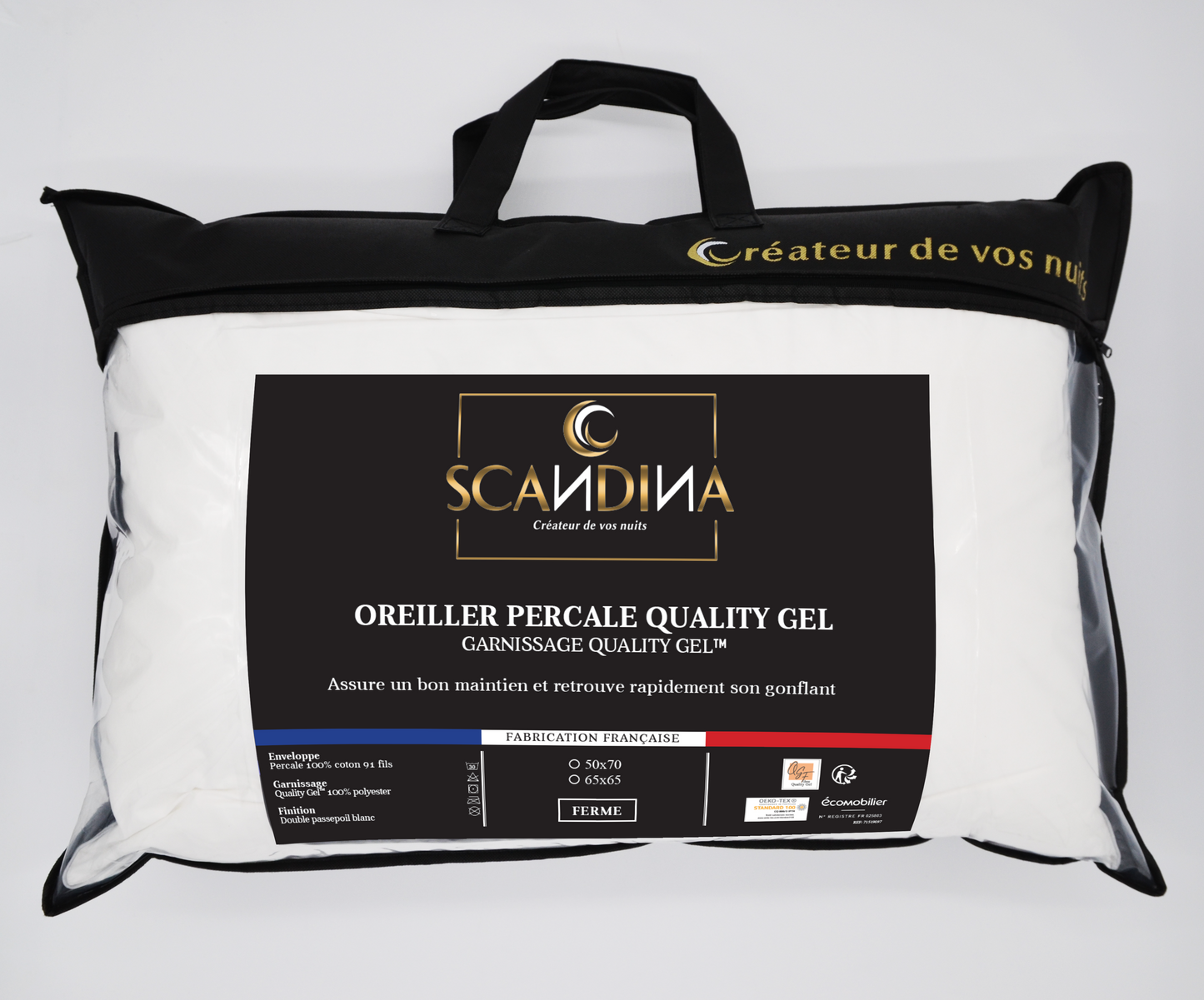 Oreiller Scandina QUALITY GEL 50X70 Medium ou Ferme